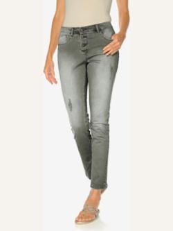 Pantalon boyfriend coupe droite, couleur gris, taille 44, marque Linea Tesini - helline