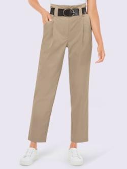 Pantalon à pinces qualité tissée, couleur marron, taille 44, marque Creation L - helline