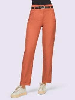 Pantalon qualité lyocell estivale, couleur orange, taille 50, marque Creation L - helline