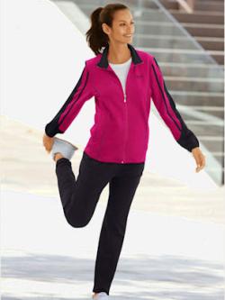 Tenue de loisirs qualité jersey extensible, souple et confortable, coleur fuchsia-noir - HELLINE