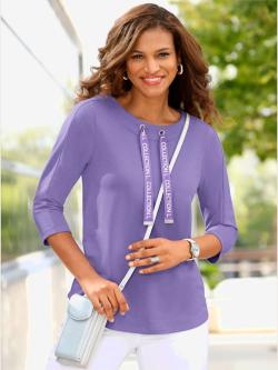 Sweatshirt avec coton, couleur violet, taille 56, marque Collection L - helline