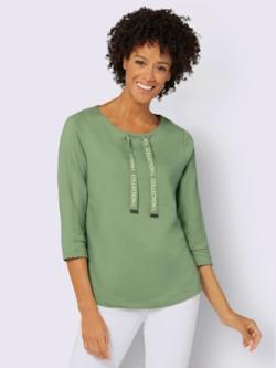 Sweatshirt avec coton, couleur vert, taille 44, marque Collection L - helline