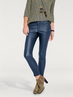 Pantalon effet ventre plat coupe skinny tendance, couleur bleu, taille 42, marque Ashley Brooke - helline