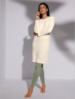 Legging qualité côtelée confortable, coleur vert tilleul - HELLINE