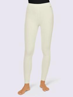 Legging qualité côtelée confortable, couleur couleur ivoire, taille 46/48, marque feel good - helline