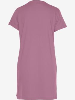 T-shirt de nuit ample avec imprimé et manches courtes, couleur : violet clair uni, taille 32, marque Vivance Dreams by Lascana, 100% coton - helline