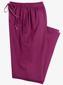 Pantalon de loisirs jersey fin, coleur noir + mauve - HELLINE