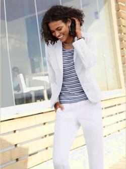 Blazer femme avec col à revers, couleur blanc, taille 48 - helline