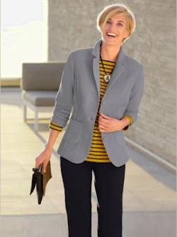 Blazer polaire, coleur gris chiné - HELLINE