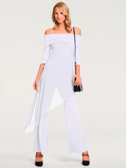 Combinaison jambes larges, couleur couleur ivoire, taille 50, marque Ashley Brooke - helline