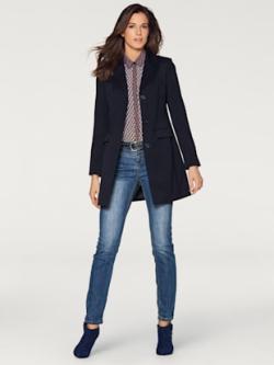 Blazer long coupe tendance, couleur marine - HELLINE