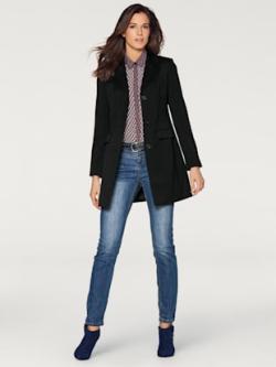 Blazer long coupe tendance, coleur noir - HELLINE