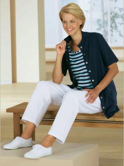 Pantalon de loisirs qualité extensible, couleur blanc, taille 46 - helline