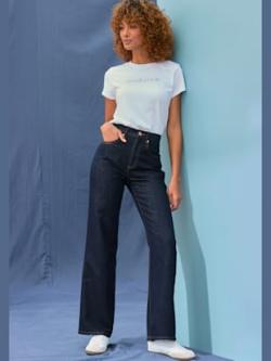 Jean large tendance, couleur bleu, taille 36, marque LASCANA - helline
