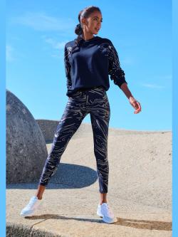 Sweat à capuche au motif abstrait, couleur multicolore, taille XL (48/50), marque LASCANA ACTIVE - helline