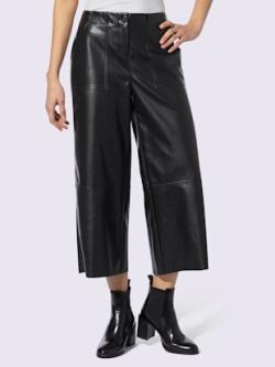 Pantalon en synthétique coupe large mode, couleur noir, taille 48, marque Rick Cardona - helline