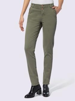 Pantalon coupe 5 poches décontractée, couleur vert, taille 44, marque Rick Cardona - helline