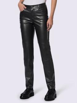 Pantalon en synthétique glissières tendance, couleur noir, taille 46, marque Rick Cardona - helline