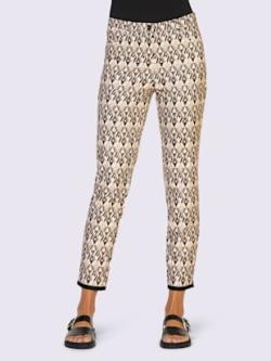 Pantalon imprimé passants, coleur beige-noir imprimé - HELLINE