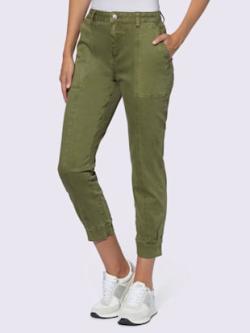 Jean 7/8 délavé tendance, couleur vert, taille 52, marque Rick Cardona - helline