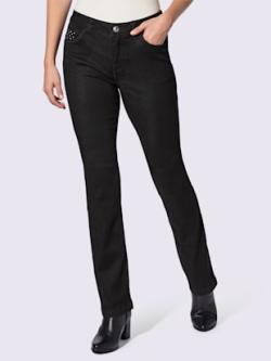 Jean 5 poches bouton fantaisie, couleur noir, taille 42, marque Rick Cardona - helline