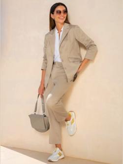 Blazer col à revers à effet affinant, couleur marron, taille 50, marque Rick Cardona - helline