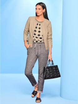 Veste en cuir cuir agneau nappa, couleur sable - HELLINE