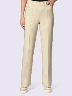 Pantalon plis repassés piqués, aspect soigné, couleur marron, taille 44, marque Rick Cardona - helline