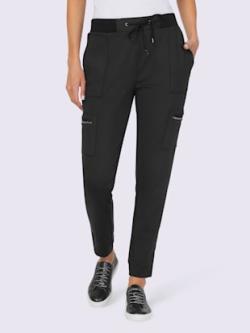 Pantalon en jersey style jogging tendance, couleur noir, taille 36, marque Rick Cardona - helline