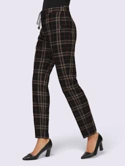 Pantalon à carreaux ceinture élastique, coulisse et lien à nouer, couleur noir, taille 52, marque Rick Cardona - helline
