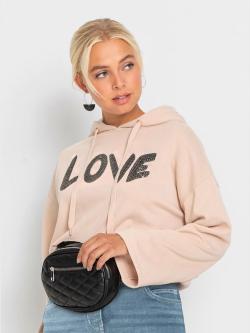 Sweatshirt à capuche coupe décontractée, couleur couleur ivoire, taille 46 - helline
