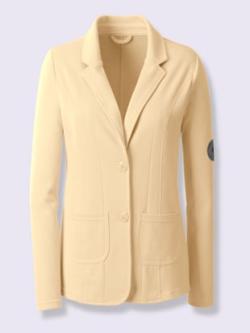 Blazer léger 60% coton, coleur vanille-blanc chiné - HELLINE