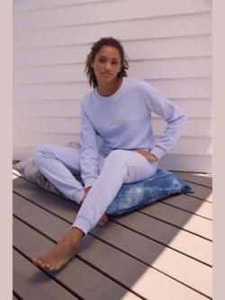 Pantalon détente confortable avec logo brodé, couleur bleu, taille 42/44, marque Bench. Loungewear - helline