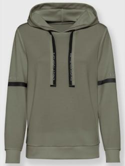 Sweat-shirt inscription avec petites pierres brillantes fantaisie, coleur kaki - HELLINE