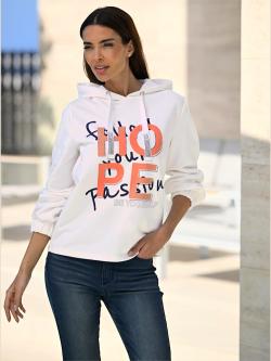 Sweatshirt imprimé mode, couleur couleur ivoire, taille 42, marque Rick Cardona - helline