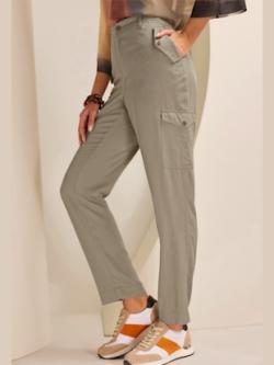 Pantalon cargo pur lyocell, couleur vert, taille 36, marque Rick Cardona - helline