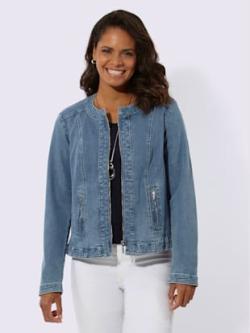 Blazer en jean 96% coton, couleur bleu, taille 44, marque Collection L - helline