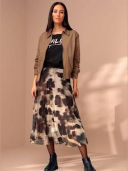 Blouson ourlet élastique flatteur, couleur marron, taille 44, marque Rick Cardona - helline