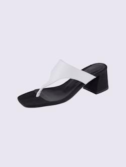 Mules fabriqué en espagne, coleur blanc-noir - HELLINE