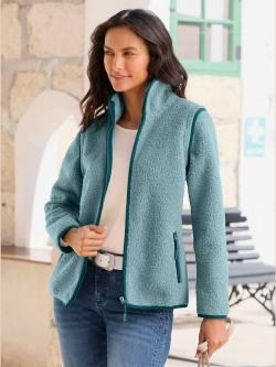 Veste polaire doublure polaire douce, couleur vert, taille 44, marque Collection L - helline