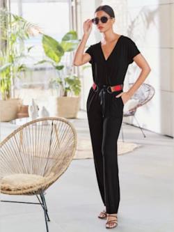 Combinaison jersey élastique, coleur noir - HELLINE