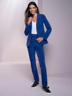 Tailleur pantalon qualité extensible, couleur bleu, taille 38, marque Rick Cardona - helline