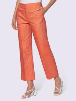 Pantalon plissé qualité denim teintée, couleur orange, taille 42, marque Rick Cardona - helline