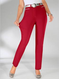 Pantalon confortable avec poches zippées, couleur rouge, taille 48, marque Stehmann Comfort line - helline