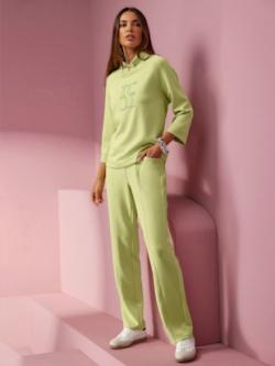 Sweatshirt motif de broderie haute qualité, couleur vert, taille 44, marque Rick Cardona - helline