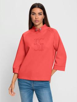 Sweatshirt motif de broderie haute qualité, couleur rouge, taille 50, marque Rick Cardona - helline