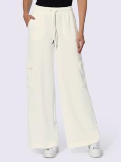 Pantalon en jersey poches cargo plaquées, couleur couleur ivoire, taille 42, marque Rick Cardona - helline