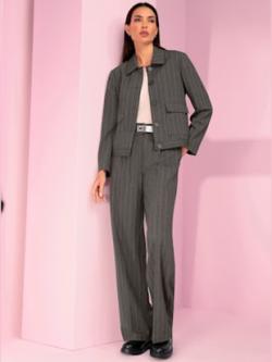 Veste blazer fines rayures classiques, couleur marron, taille 44, marque Rick Cardona - helline