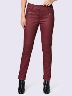 Jean fermetures à glissière décoratives, couleur rouge, taille 36, marque Linea Tesini - helline