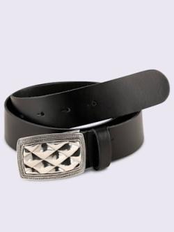 Ceinture boucle décorative, coleur noir - HELLINE